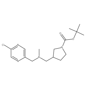 Tert-butyl 3-[[(5-chloropyrazin-2-yl)methyl-methylamino]methyl]pyrrolidine-1-carboxylate结构式