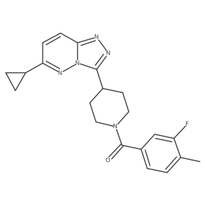4-{6-Cyclopropyl-[1,2,4]triazolo[4,3-b]pyridazin-3-yl}-1-(3-fluoro-4-methylbenzoyl)piperidine Structure