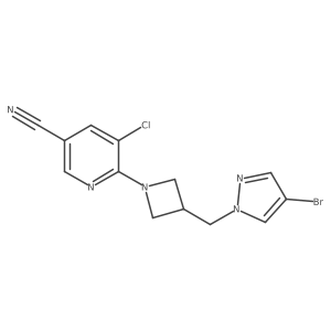 6-[3-[(4-Bromopyrazol-1-yl)methyl]azetidin-1-yl]-5-chloropyridine-3-carbonitrile Structure