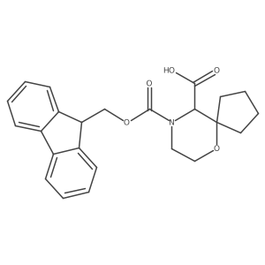 9-(9H-Fluoren-9-ylmethoxycarbonyl)-6-oxa-9-azaspiro[4.5]decane-10-carboxylic acid结构式
