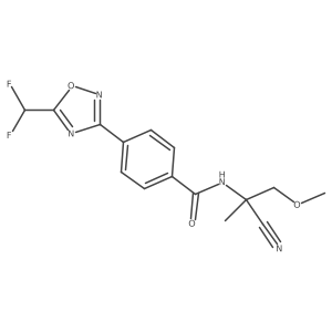 N-(1-cyano-2-methoxy-1-methylethyl)-4-[5-(difluoromethyl)-1,2,4-oxadiazol-3-yl]benzamide结构式