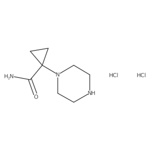 1-Piperazin-1-ylcyclopropane-1-carboxamide;dihydrochloride结构式