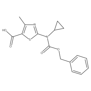 2-{[(Benzyloxy)carbonyl](cyclopropyl)amino}-4-methyl-1,3-thiazole-5-carboxylic acid结构式