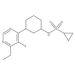 N-[1-(6-ethyl-5-fluoropyrimidin-4-yl)piperidin-3-yl]cyclopropanesulfonamide结构式