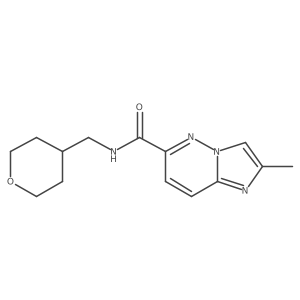 2-methyl-N-[(oxan-4-yl)methyl]imidazo[1,2-b]pyridazine-6-carboxamide结构式
