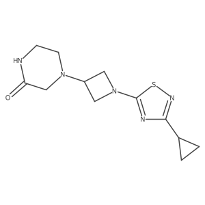 4-[1-(3-Cyclopropyl-1,2,4-thiadiazol-5-yl)azetidin-3-yl]piperazin-2-one Structure