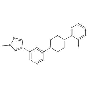 2-[4-(5-fluoropyrimidin-4-yl)piperazin-1-yl]-6-(1-methyl-1H-pyrazol-4-yl)pyrazine结构式