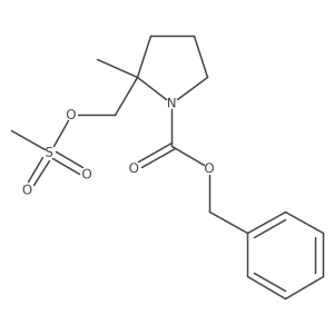 Benzyl (2R)-2-[(methanesulfonyloxy)methyl]-2-methylpyrrolidine-1-carboxylate Structure