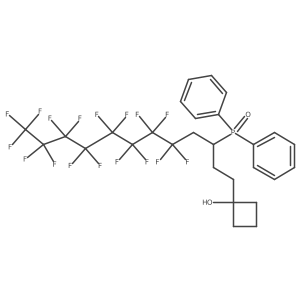 (5,5,6,6,7,7,8,8,9,9,10,10,11,11,12,12,12-Heptadecafluoro-1-(1-hydroxycyclobutyl)dodecan-3-yl)diphenylphosphine oxide结构式