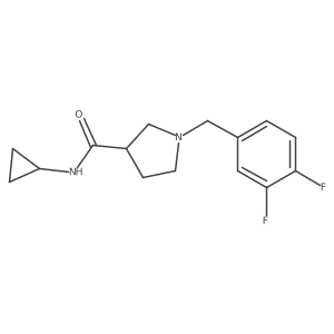 N-cyclopropyl-1-[(3,4-difluorophenyl)methyl]pyrrolidine-3-carboxamide结构式