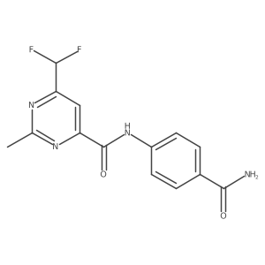 N-(4-carbamoylphenyl)-6-(difluoromethyl)-2-methylpyrimidine-4-carboxamide结构式