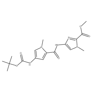 Methyl 4-(4-(tert-butoxycarbonylamino)-1-methyl-1H-pyrrole-2-carboxamido)-1-methyl-1H-imidazole-2-carboxylate Structure