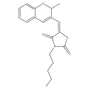 (5Z)-5-[(2-methyl-2H-chromen-3-yl)methylidene]-3-pentyl-2-thioxo-1,3-thiazolidin-4-one Structure