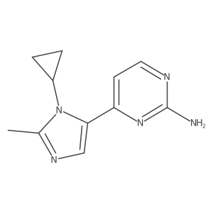 2-Amino-4-(1-cyclopropyl-2-methylimidazol-5-yl)pyrimidine结构式