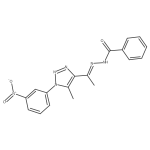 N'-(1-(5-Methyl-1-(3-nitrophenyl)-1H-1,2,3-triazol-4-yl)ethylidene)benzohydrazide结构式