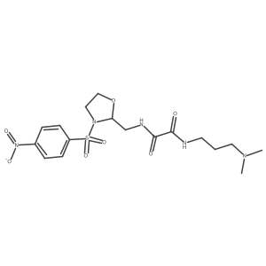 N-[3-(dimethylamino)propyl]-N'-{[3-(4-nitrobenzenesulfonyl)-1,3-oxazolidin-2-yl]methyl}ethanediamide结构式