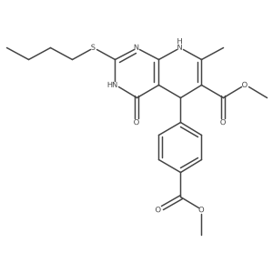 Methyl 2-(butylsulfanyl)-5-[4-(methoxycarbonyl)phenyl]-7-methyl-4-oxo-3,4,5,8-tetrahydropyrido[2,3-d]pyrimidine-6-carboxylate结构式