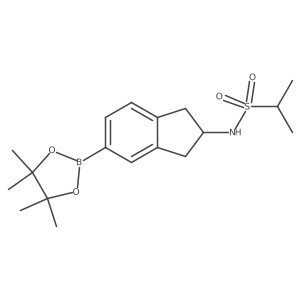 (S)-N-(5-(4,4,5,5-tetramethyl-1,3,2-dioxaborolan-2-yl)-2,3-dihydro-1H-inden-2-yl)propane-2-sulfonamide结构式