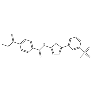 Methyl 4-((5-(3-(methylsulfonyl)phenyl)-1,3,4-oxadiazol-2-yl)carbamoyl)benzoate Structure