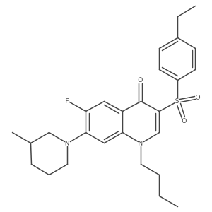1-butyl-3-((4-ethylphenyl)sulfonyl)-6-fluoro-7-(3-methylpiperidin-1-yl)quinolin-4(1H)-one Structure
