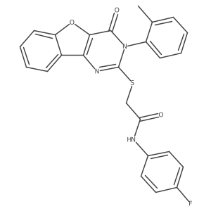 N-(4-fluorophenyl)-2-((4-oxo-3-(o-tolyl)-3,4-dihydrobenzofuro[3,2-d]pyrimidin-2-yl)thio)acetamide Structure