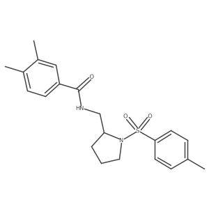 3,4-dimethyl-N-((1-tosylpyrrolidin-2-yl)methyl)benzamide Structure