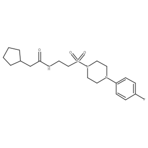 2-cyclopentyl-N-(2-((4-(4-fluorophenyl)piperazin-1-yl)sulfonyl)ethyl)acetamide结构式