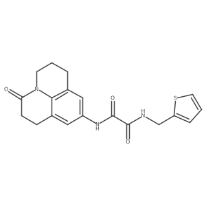 N1-(3-oxo-1,2,3,5,6,7-hexahydropyrido[3,2,1-ij]quinolin-9-yl)-N2-(thiophen-2-ylmethyl)oxalamide结构式