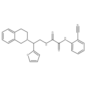 N1-(2-cyanophenyl)-N2-(2-(3,4-dihydroisoquinolin-2(1H)-yl)-2-(furan-2-yl)ethyl)oxalamide结构式