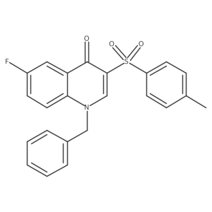 1-benzyl-6-fluoro-3-tosylquinolin-4(1H)-one结构式