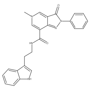 N-(2-(1H-indol-3-yl)ethyl)-5-methyl-3-oxo-2-phenyl-3,5-dihydro-2H-pyrazolo[4,3-c]pyridine-7-carboxamide结构式
