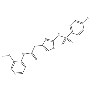 2-(2-(4-chlorophenylsulfonamido)thiazol-4-yl)-N-(2-(methylthio)phenyl)acetamide结构式