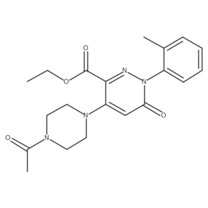 Ethyl 4-(4-acetylpiperazin-1-yl)-6-oxo-1-(o-tolyl)-1,6-dihydropyridazine-3-carboxylate Structure
