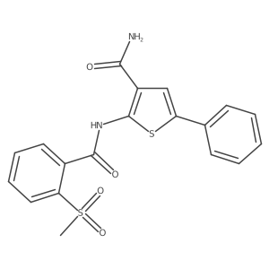 2-(2-(Methylsulfonyl)benzamido)-5-phenylthiophene-3-carboxamide结构式
