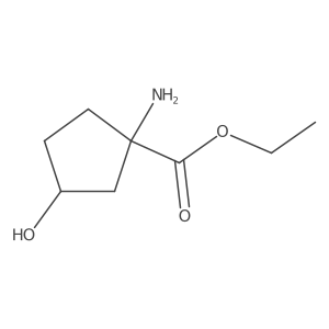 Ethyl 1-amino-3-hydroxycyclopentane-1-carboxylate结构式