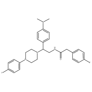 N-{2-[4-(dimethylamino)phenyl]-2-[4-(4-fluorophenyl)piperazin-1-yl]ethyl}-2-(4-fluorophenyl)acetamide Structure