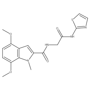 4,7-dimethoxy-1-methyl-N-[2-oxo-2-(1,3-thiazol-2-ylamino)ethyl]-1H-indole-2-carboxamide结构式