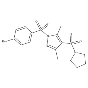 1-(4-bromobenzenesulfonyl)-3,5-dimethyl-4-(pyrrolidine-1-sulfonyl)-1H-pyrazole Structure