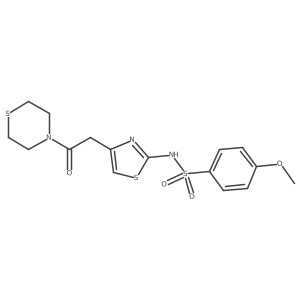 4-methoxy-N-[(2Z)-4-[2-oxo-2-(thiomorpholin-4-yl)ethyl]-1,3-thiazol-2(3H)-ylidene]benzenesulfonamide Structure
