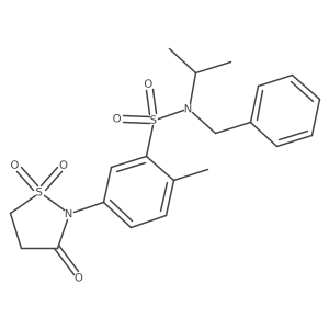 N-benzyl-5-(1,1-dioxido-3-oxoisothiazolidin-2-yl)-N-isopropyl-2-methylbenzenesulfonamide Structure
