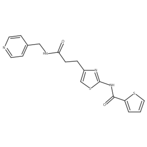 N-(4-(3-oxo-3-((pyridin-4-ylmethyl)amino)propyl)thiazol-2-yl)thiophene-2-carboxamide Structure