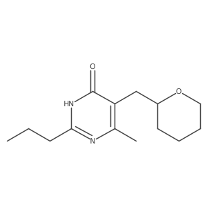 6-methyl-2-propyl-5-(tetrahydro-2H-pyran-2-ylmethyl)pyrimidin-4(3H)-one结构式