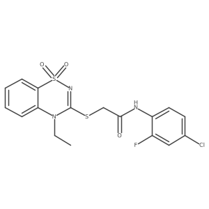 N-(4-chloro-2-fluorophenyl)-2-((4-ethyl-1,1-dioxido-4H-benzo[e][1,2,4]thiadiazin-3-yl)thio)acetamide结构式