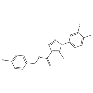 (4-chlorophenyl)methyl 1-(3-fluoro-4-methylphenyl)-5-methyl-1H-1,2,3-triazole-4-carboxylate结构式