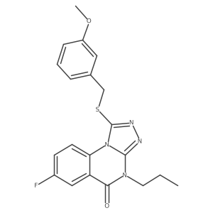 7-fluoro-1-[(3-methoxybenzyl)thio]-4-propyl[1,2,4]triazolo[4,3-a]quinazolin-5(4H)-one结构式