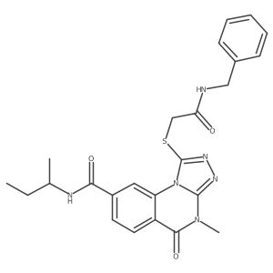 1-{[2-(benzylamino)-2-oxoethyl]thio}-N-(sec-butyl)-4-methyl-5-oxo-4,5-dihydro[1,2,4]triazolo[4,3-a]quinazoline-8-carboxamide结构式