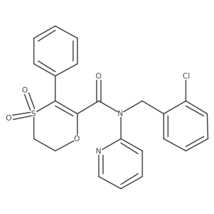 N-(2-chlorobenzyl)-3-phenyl-N-(pyridin-2-yl)-5,6-dihydro-1,4-oxathiine-2-carboxamide 4,4-dioxide Structure