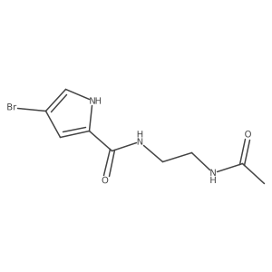 CC(=O)NCCNC(=O)c1cc(Br)c[nH]1结构式