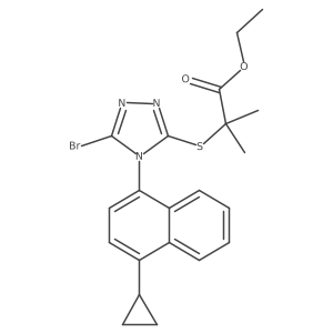 ethyl 2-(5-bromo-4-(4-cyclopropylnaphthalen-1-yl)-4H-1,2,4-triazol-3-ylthio)-2-methylpropanoate Structure