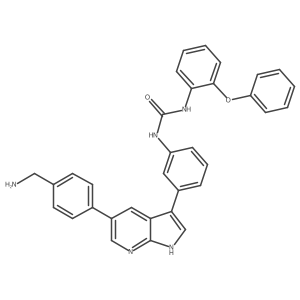 1-(3-{5-[4-(Aminomethyl)phenyl]-1h-Pyrrolo[2,3-B]pyridin-3-Yl}phenyl)-3-(2-Phenoxyphenyl)urea结构式